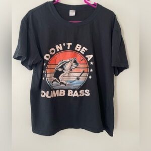 Graphic 'Don't Be A Dumb Bass' Black Short Sleeve boxy Tee